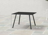 Square Garden Table with Slat Top, Steel Frame, Outdoor Table for 4 Person, 80 x 80 x 74 cm, Black T3398P323873