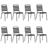 Garden Dining Set Anthracite Steel Large Stackable 3187995