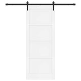 Sliding Door 83 x 211 cm Engineered Wood White and Black 3449907