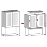 Highboard White 68x39x107 cm Steel 853379