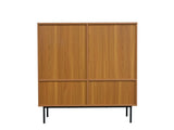 Sideboard, Kitchen Cabinet, Storage Cupboard with Rattan Decorated Doors, with 2 Sliding Barn Doors, N896P437305N