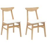 Dining Chairs 2 pcs Natural 42 x 47.5 x 81 cm Solid Rubber Wood 42020437
