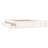 3103534 Bed Frame without Mattress with Drawers White 200x200 cm