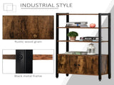 Industrial Bookshelf, Storage Cabinet with 3-Tier with Doors, for Home Office, Living Room Rustic T3398P329938