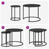 Coffee Table Set 2 pcs 55 x 55 x 45 cm steel 42026685