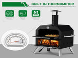 Outdoor Pizza Oven Wood Fired 2-Layer Pizza Ovens Outside Pizza Maker with Stone, Removable Cooking 87975879