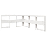 Bookcase Bed without Mattress White 135x190 cm Solid Wood Pine 3324333
