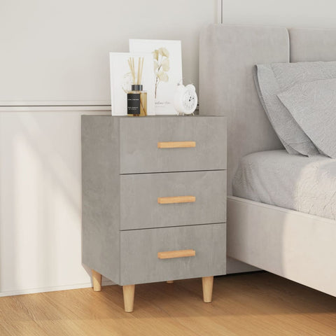 Bedside Cabinet Concrete Grey 40x40x66 cm Engineered Wood 812082