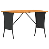 Garden Table with Acacia Wood Top Black 105x75x72 cm Poly Rattan 4104138