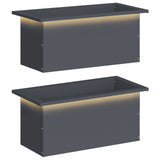 Garden Planter with LED 2 pcs Antracite 30 x 60 x 30 cm Steel 8008089