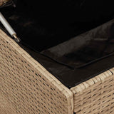 Garden Storage Box Beige 110x50x58 cm Poly Rattan 4104072