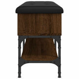 Shoe Bench Brown Oak 102x32x45 cm Engineered Wood 835181