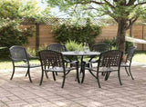 Garden Dining Set 7 pcs Black Aluminium 3334689
