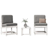 3 Piece Garden Lounge Set White Solid Wood Pine 832621