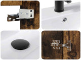 Bathroom Vanity Unit with Tap Smoked Oak 61 x 40 x 74.5 cm 889541