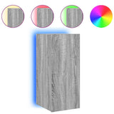 TV Wall Cabinet with LED Lights Grey Sonoma 30.5x35x70 cm 837242