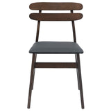 Dining Chair 2 pcs Light Brown and Black Solid Rubber Wood 42020511