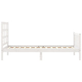 Bed Frame without Mattress White 90x200 cm Solid Wood Pine 3192087