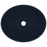 Luxury Basin Oval-shaped Matt Dark Blue 40x33 cm Ceramic 146924