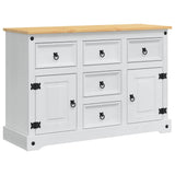 Storage Chests Corona White 112 x 40 x 75 cm Solid Pine Wood 42021198