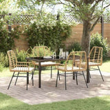 Garden Dining Set 5 pcs Brown Poly Rattan 3380865