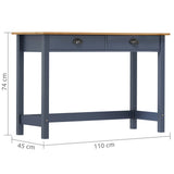 Console Table Hill with 2 Drawers Grey 110x45x74 cm Solid Pine Wood 288993