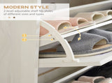 Narrow Shoe Cabinet, Slim Shoe Storage Cabinet with 3 Flip Drawers and Adjustable Shelves, 12 Pair T3398P344528