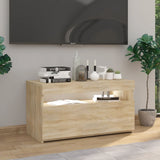 TV Cabinet with LED Lights Sonoma Oak 75x35x40 cm 804397