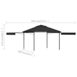 Gazebo with Double Extending Roofs 3x3x2.75 m Anthracite 180g/m 48004