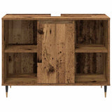 Bathroom Furniture Set with Door 3 pcs Old Wood Engineered Wood 3378513