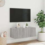 TV Wall Cabinet with LED Lights Grey Sonoma 80x35x31 cm 837291