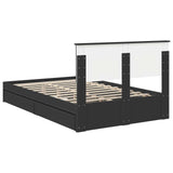 Storage Bed with Headboard Black 120 x 200 cm Engineered Wood 3408481