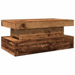 ZNTS Coffee Table with LED Lights Old Wood 90x50x40 cm 857714