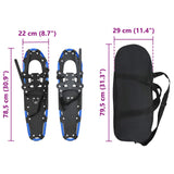 3 in 1 Snowshoes Blue and Black 78.5 x 22 cm Aluminum and HDPE 42021434