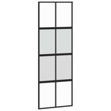 Sliding Door with Hardware Set Black 76x205 cm Tempered Glass 3375832