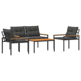 Outdoor Furniture Set 4 pcs Dark Grey Poly Rattan 42025358