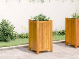 Garden Planter with Liner 31x31x75 cm Solid Wood Acacia 366432