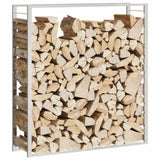 Firewood Rack 110x28x116 cm Stainless Steel 357865