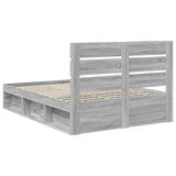 Bed Frame Grey Sonoma 160 x 200 cm Solid Pine Wood 3411725