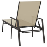 Sun Lounger Cream Steel, Textilene 191 x 61 x 97.5 cm 317597