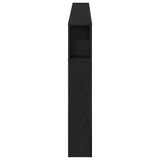 Headboard Cabinet with Shelf Black Oak 220 x 18.5 x 102.5 cm 862092
