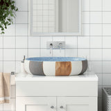 Countertop Basin Multicolour Oval 59x40x14 cm Ceramic 155108
