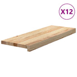 Stair Treads 12 pcs Untreated 70x25x2 cm Solid Wood Oak 3282917