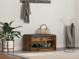 Hall Bench with Cushion with Shelf Smoked Oak 63 x 38 x 45 cm 891572