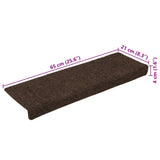 Stair Mats Self-adhesive 30 pcs 65x21x4 cm Brown Rectangular Edge 3365698
