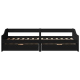 Day Bed with 2 Drawers without Mattress IRUN Black 90x200 cm 3314680