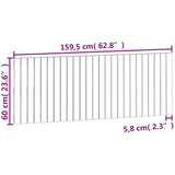 Wall Headboard White 159.5x3x60 cm Solid Wood Pine 824849