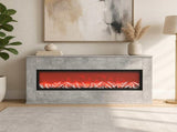 Electric Fireplace Concrete 114 x 18 x 58.5 cm Engineered wood 8021058