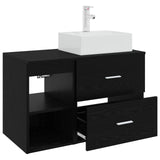Bathroom Furniture Set 2 pcs Black Oak Engineered Wood 3403889
