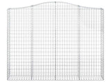 Arched Gabion Baskets 2 pcs 200x30x200/220 cm Galvanised Iron 3145535